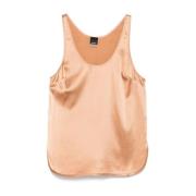 Bruine Mouwloze Top met Scoop Neck Pinko , Brown , Dames