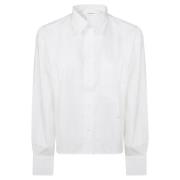 Lange Mouw Geknipte Shirt Victoria Beckham , White , Dames