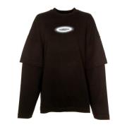 Gelaagd Oversized Longsleeve met Logo Print Daily Paper , Black , Here...