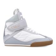 Pastelblauwe High-Top Sneakers Chloé , Blue , Dames