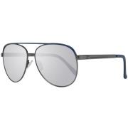 Gunmetal Pilotenzonnebril met Gespiegelde Lenzen Guess , Gray , Heren