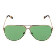 Gouden Aviator Zonnebril Groene Lens Guess , Yellow , Heren