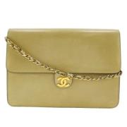 Pre-owned Leather chanel-bags Chanel Vintage , Beige , Dames