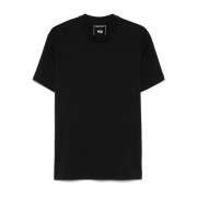 Zwart T-shirt met logo opdruk Y-3 , Black , Heren