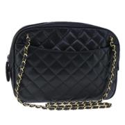 Pre-owned Leather chanel-bags Chanel Vintage , Black , Dames