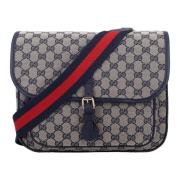 Beige/Blauwe Messenger Tas GG Supreme Gucci , Multicolor , Dames