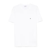 Witte Crew Neck Korte Mouw Shirt Dondup , White , Heren