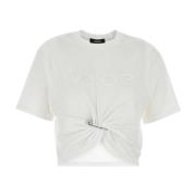 Klassiek Wit Katoenen T-Shirt Versace , White , Dames