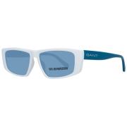 Witte Unisex Zonnebril Gespiegeld Blauw Gant , White , Unisex