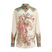 Witte Klassieke Knoopshirt Etro , Multicolor , Dames