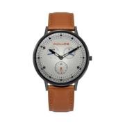 Heren Zwart Leren Modieuze Horloge Police , Black , Heren