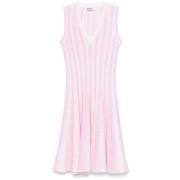 Bubblegum Roze Textuur V-hals Jurk Antonino Valenti , Pink , Dames