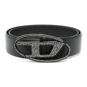 Ovaal Logo Strass Sieraden Diesel , Black , Dames