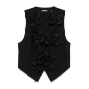 Zwarte Bloemen Vest Top Rotate Birger Christensen , Black , Dames