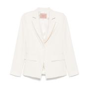 Witte Geknoopte Voorkant Jas met Zakken Twinset , White , Dames