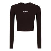 Casual Katoenen T-Shirt Jil Sander , Brown , Dames