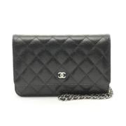 Pre-owned Leather chanel-bags Chanel Vintage , Black , Dames