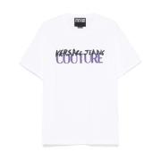 Witte Crew Neck T-shirts en Polos Versace Jeans Couture , White , Here...