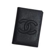 Pre-owned Leather wallets Chanel Vintage , Black , Dames