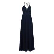 Elegante Geborduurde Avondjurk vera mont , Blue , Dames