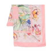 Roze Sjaal met Mix Print Rand Twinset , Multicolor , Dames