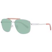 Gunmetal Aviator Zonnebril Groene Lenzen Guess , Gray , Heren