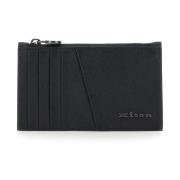 Heren Leren Portemonnee, Zwart, Multi Compartimenten Kiton , Black , H...