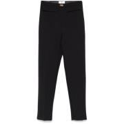 Zwarte Zijrits Geknipte Broek Elisabetta Franchi , Black , Dames