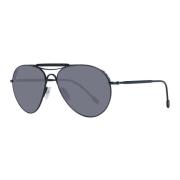 Zwarte Aviator Zonnebril Ermenegildo Zegna , Black , Heren