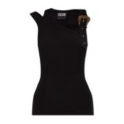 Geribbelde tanktop Versace Jeans Couture , Black , Dames