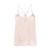 Poederroze Kant Mouwloze Top IRO , Pink , Dames