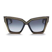 Geometrische Cat-Eye Zonnebril - Zwart/Goud Valentino , Black , Dames