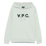 Katoenen Hoodie A.p.c. , Green , Heren