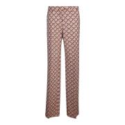 Floralia Patroon Rechte Pijp Broek Etro , Orange , Dames