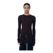 Rib Long Sleeve Crewneck T-Shirt Rick Owens , Brown , Heren