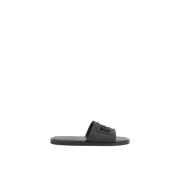 Logo Cut-Out Flip-Flops Dolce & Gabbana , Black , Heren