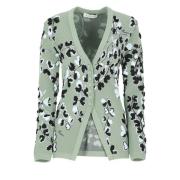 Groene Bloemenpatroon V-hals Vest Lanvin , Green , Dames