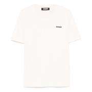 Logo Crew Neck T-shirt 100% Katoen Barrow , White , Heren