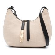 Natuurlijk Zwart Druppel Stijl Handtas Furla , Beige , Dames