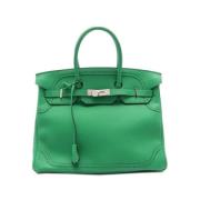 Pre-owned Leather handbags Hermès Vintage , Green , Dames