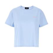 Boxy Petit Logo Print T-Shirt A.p.c. , Blue , Dames