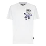 Wit Crew Neck T-shirt met Logo Philipp Plein , White , Heren