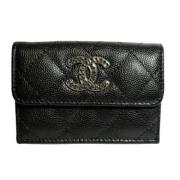 Pre-owned Leather wallets Chanel Vintage , Black , Dames