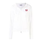 Hart Motief Rits Hoodie Comme des Garçons Play , White , Dames