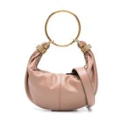 Hobo Tas met Gouden Logo Chloé , Pink , Dames