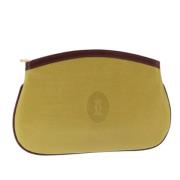 Pre-owned Leather clutches Cartier Vintage , Yellow , Dames