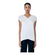 Satin V-Hals Paneel Top Rick Owens , Gray , Dames