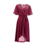 Wikkelsjaal van chiffon met V-hals Swing , Red , Dames