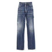 Blauwe Katoenen Jeans met Vijf Zakken Dsquared2 , Blue , Heren