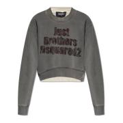 Sweatshirt met een vintage effect Dsquared2 , Gray , Dames